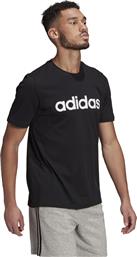 Adidas Essentials Linear Ανδρικό T-shirt Μαύρο με Λογότυπο