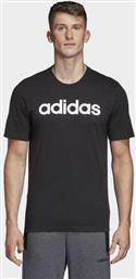 Adidas Essentials Linear Αθλητικό Ανδρικό T-shirt Μαύρο με Λογότυπο από το Spartoo