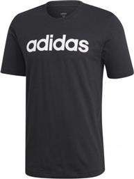 Adidas Essentials Linear Αθλητικό Ανδρικό T-shirt Μαύρο με Λογότυπο από το Spartoo