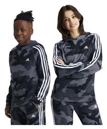 adidas Fleece Παιδικό Φούτερ με Κουκούλα και Τσέπες Ανθρακί Print από το Siontis Athletics