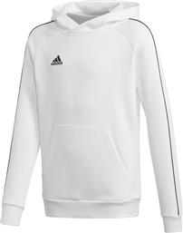 Adidas Fleece Παιδικό Φούτερ με Κουκούλα και Τσέπες Λευκό Core 18