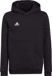 Adidas Fleece Παιδικό Φούτερ με Κουκούλα και Τσέπες Μαύρο Entrada22 από το MybrandShoes