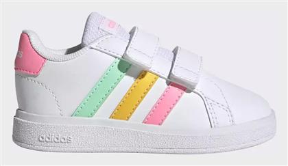 adidas Grand Court Παιδικά Sneakers Cloud White / Pulse Mint / Beam Pink