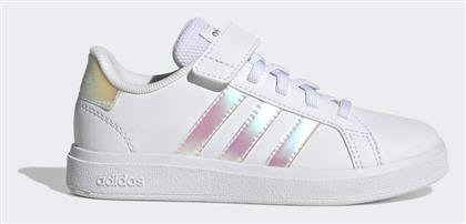 Adidas Grand Court Παιδικά Sneakers με Σκρατς Cloud White / Iridescent