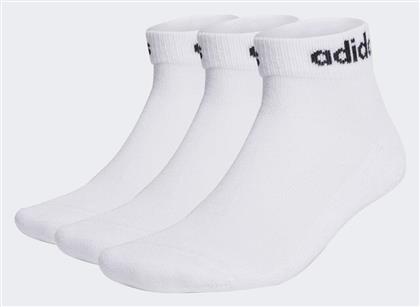 adidas Linear Αθλητικές Κάλτσες Λευκές 3 Ζεύγη από το Epapoutsia