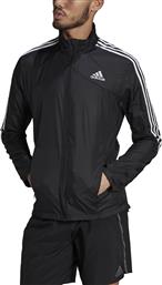 Adidas Marathon 3-Stripes Ανδρικό Μπουφάν Αντιανεμικό Μαύρο