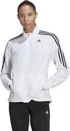 Adidas Marathon 3-stripes Κοντό Γυναικείο Μπουφάν για Άνοιξη/Φθινόπωρο Λευκό από το Cosmos Sport
