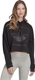 Adidas Originals Cropped Γυναικείο Φούτερ με Κουκούλα Μαύρο από το HallofBrands