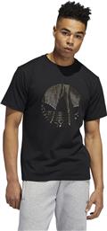 Adidas Originals Trefoil Deco Ανδρικό T-shirt Μαύρο με Στάμπα