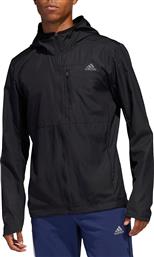 Adidas Own Run Αθλητικό Ανδρικό Μπουφάν Αντιανεμικό Μαύρο από το Z-mall