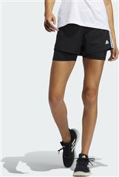 Adidas Pacer 3-Stripes Γυναικείο Αθλητικό Σορτς Running Μαύρο από το HallofBrands