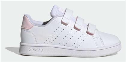 Adidas Παιδικά Sneakers Advantage Court Lifestyle Hook--loop με Σκρατς Λευκά