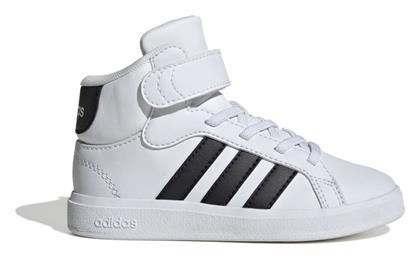 Adidas Παιδικά Sneakers High Grand Court Mid με Σκρατς Λευκά