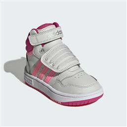 Adidas Παιδικά Sneakers High Hoops Mid 3.0 με Σκρατς Grey One / Team Real Magenta / Beam Pink