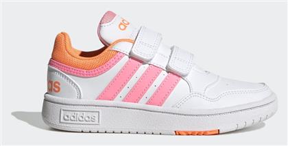 Adidas Παιδικά Sneakers Hoops με Σκρατς Cloud White / Beam Pink / Screaming Orange