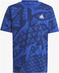 Adidas Παιδικό T-shirt Μπλε Essentials Camo Logo Tee