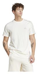 Adidas Single Jersey 3-stripes Ανδρικό T-shirt Κοντομάνικο Off White από το Spartoo