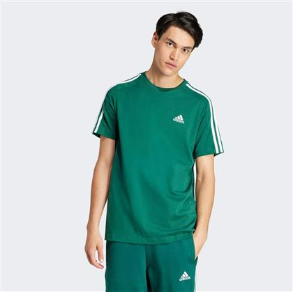 Adidas Single Jersey 3-stripes Ανδρικό T-shirt Κοντομάνικο Πράσινο