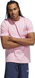 Adidas Splash On Ανδρικό T-shirt Light Pink με Στάμπα