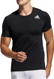 Adidas Techfit Αθλητικό Ανδρικό T-shirt Μαύρο Μονόχρωμο από το Cosmos Sport