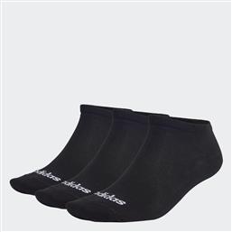 Adidas Thin Linear Low-Cut Αθλητικές Κάλτσες Μαύρες 3 Ζεύγη από το Zakcret Sports