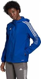 Adidas Tiro 21 Γυναικείο Αθλητικό Μπουφάν Αντιανεμικό Μπλε