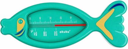 Akuku Αναλογικό Θερμόμετρο Μπάνιου Ψάρι Rico 10°C έως 50°C Πράσινο