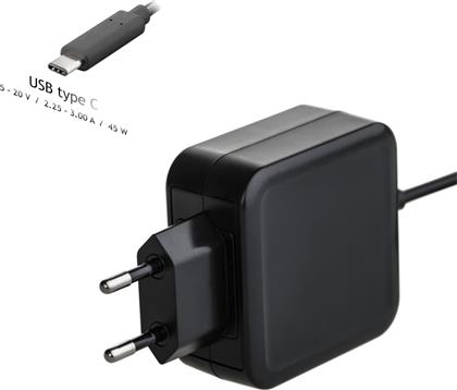 Akyga USB-C Universal Φορτιστής Laptop 45W 20V 3A με Αντάπτορα Τροφοδοσίας από το e-shop