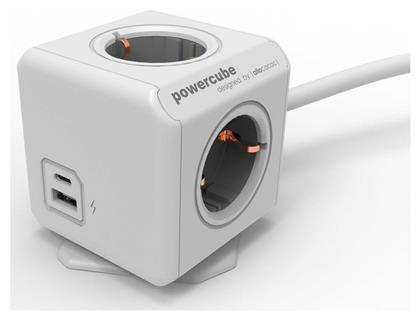 Allocacoc PowerCube 4 Θέσεων με 1 USB και Καλώδιο 1.5m Γκρι