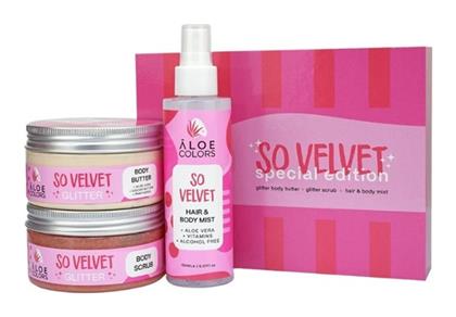 Aloe+ Colors So Velvet Σετ Περιποίησης για Ενυδάτωση με Scrub Σώματος 200ml