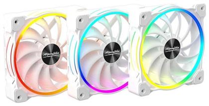 Alpenfoehn Wing Boost 3 ARGB High Speed Case Fan 120mm με Σύνδεση 4-Pin PWM 3τμχ Λευκό