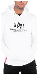 Alpha Industries Basic Ανδρικό Φούτερ με Κουκούλα και Τσέπες Λευκό από το Cosmossport