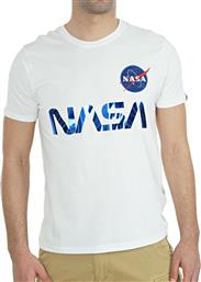 Alpha Industries T-Shirt Nasa Reflective 178501 Λευκό Regular Fit από το Modivo