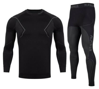 Alpinus Active Base Layer Ανδρικό Σετ Ισοθερμικών Μαύρο από το MybrandShoes