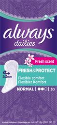 Always Dailies Fresh & Protect Normal Fresh Scent Σερβιετάκια 30τμχ