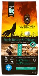 Ambrosia Fresh Turkey & Chicken Adult All Breeds 12kg