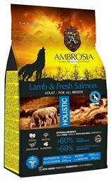 Ambrosia Lamb & Fresh Salmon Adult All Breeds 12kg από το Plus4u