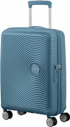 American Tourister Soundbox Spinner Expandable Βαλίτσα Καμπίνας με ύψος 55cm σε Γαλάζιο χρώμα από το Plus4u