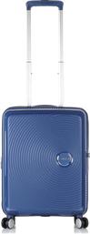American Tourister Soundbox Spinner Βαλίτσα Καμπίνας με ύψος 55cm σε Μπλε χρώμα από το Plus4u
