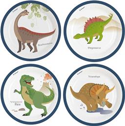 Amscan Χάρτινα Πιατάκια Φαγητού Happy Dinosaur 8τμχ (Διάφορα Σχέδια) από το Moustakas Toys