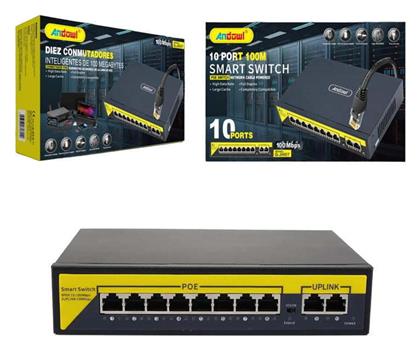 Andowl Q-jh07 Διακόπτης Poe Δικτύου 10 Θύρες 100μ 100mbps - 10 Port Smart Switch Poe Network Cable Powered