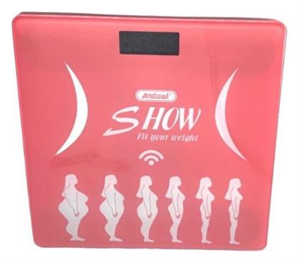 Andowl Smart Ζυγαριά με Λιπομετρητή & Bluetooth σε Ροζ χρώμα Q-S068