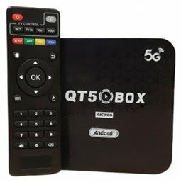 Andowl TV Box QT5 4K Pro 4K UHD με WiFi USB 2.0 2GB RAM και 16GB Αποθηκευτικό Χώρο με Λειτουργικό Android 10.0