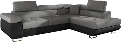 Antony Γωνιακός Καναπές Κρεβάτι με Δεξιά Γωνία & Αποθηκευτικό Χώρο Μαύρος 275x202εκ. από το Polihome