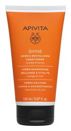 Apivita Shine Conditioner Ενυδάτωσης για Όλους τους Τύπους Μαλλιών Orange & Honey 150ml