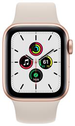 Apple Watch SE Aluminium 40mm Αδιάβροχο με Παλμογράφο (Gold with Starlight Sport Band)