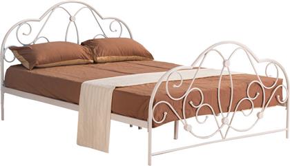Ariel Κρεβάτι Διπλό Μεταλλικό Semy Glossy White για Στρώμα 150x200cm από το Esmarket
