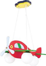 ARlight Αεροπλανάκι Πολύφωτο Παιδικό Φωτιστικό Κρεμαστό από Ξύλο 40W με Υποδοχή E27 σε Κόκκινο Χρώμα 50cm από το Plus4u