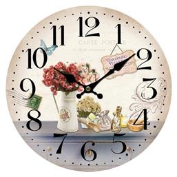 ArteLibre Ρολόι Τοίχου Ξύλινο Πολύχρωμο 34cm