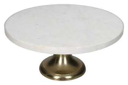 ArteLibre Τουρτιέρα Γυάλινη με Καπάκι & Πόδι Λευκή 29x29x13.5εκ.